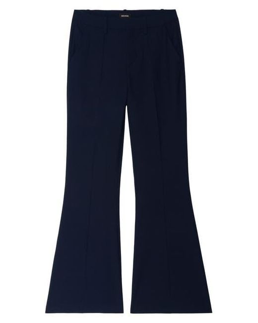 Zadig & Voltaire Blue Prevy Tailleur Flare Leg Pants