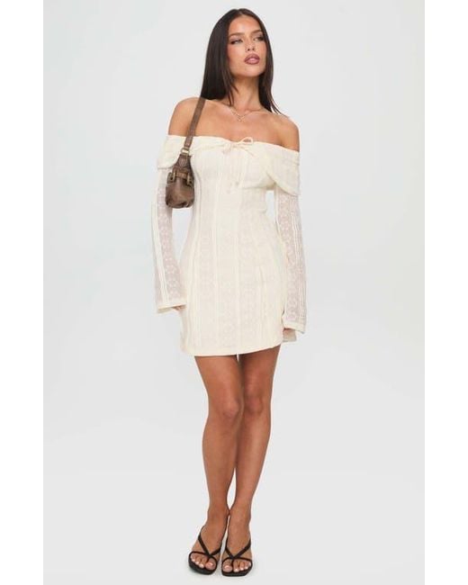 strapless open back dress Dwyer Mini Dress Cream main image 1