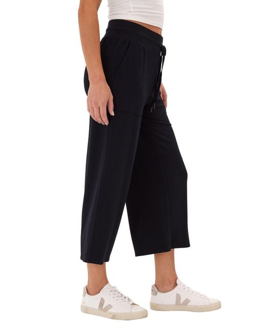 Threads For Thought Black Carrie Feather Fleece Crop Wide Leg Sweatpants