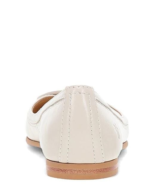 Frye White Carson Logo Ballet Flat