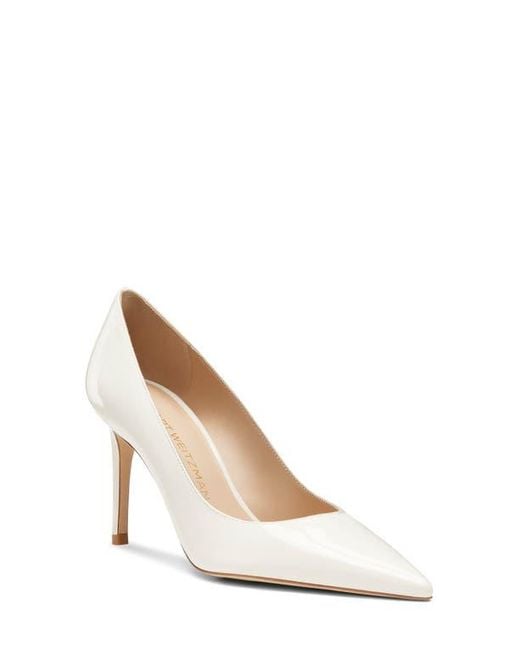 Stuart Weitzman White Stuart Power 85 Pump