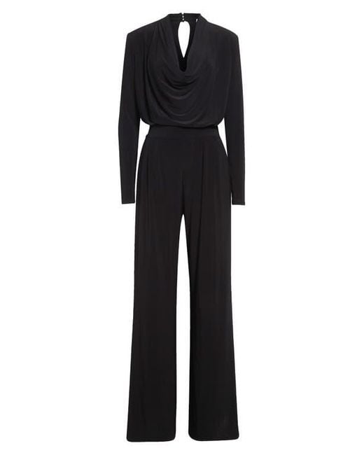 Ramy Brook Black Eden Cowl Neck Wide Leg Jumpsuit