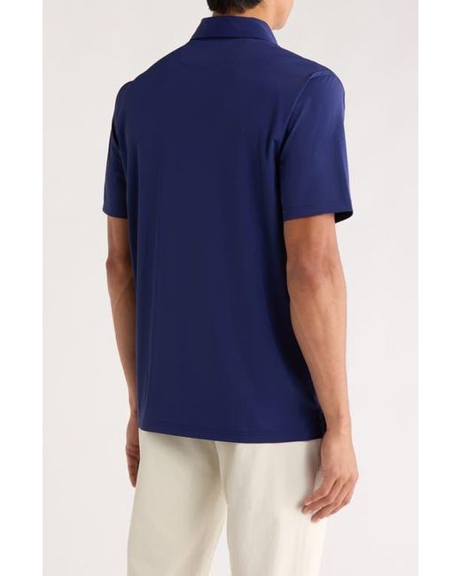 EASTSIDE GOLF Blue Snap Placket Performance Golf Polo for men