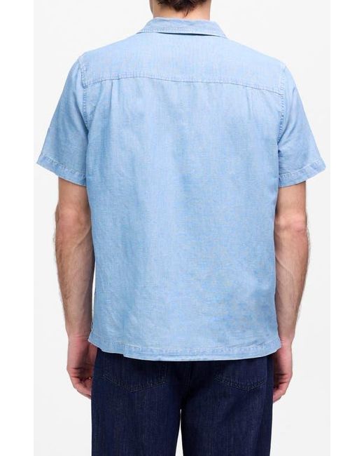 Madewell Blue Chambray Short Sleeve Button-Up Shirt for men