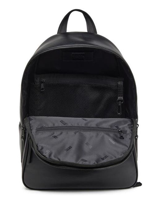 DIESEL Black Holi-D Faux Leather Backpack for men