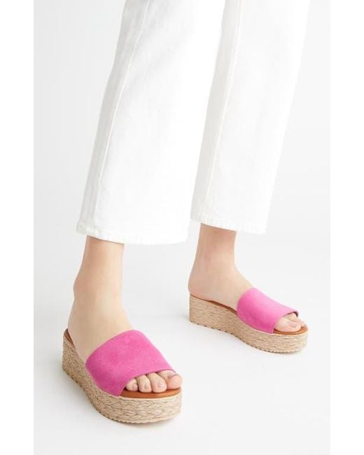 Cordani Pink Bizzy Espadrille Platform Wedge Slide Sandal