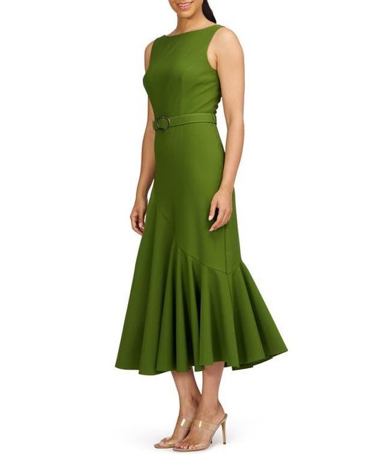 Kay Unger Green Gianna Belted Cocktail Dress