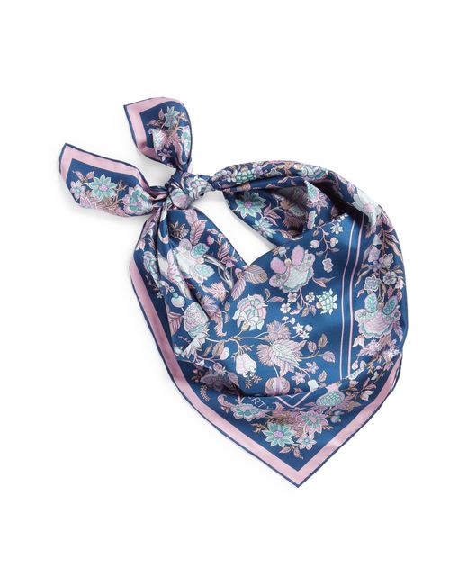 Liberty Blue Tree Of Life Floral Silk Scarf