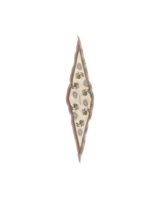 Lost Pattern Metallic Daisy Silk Diamond Neckerchief