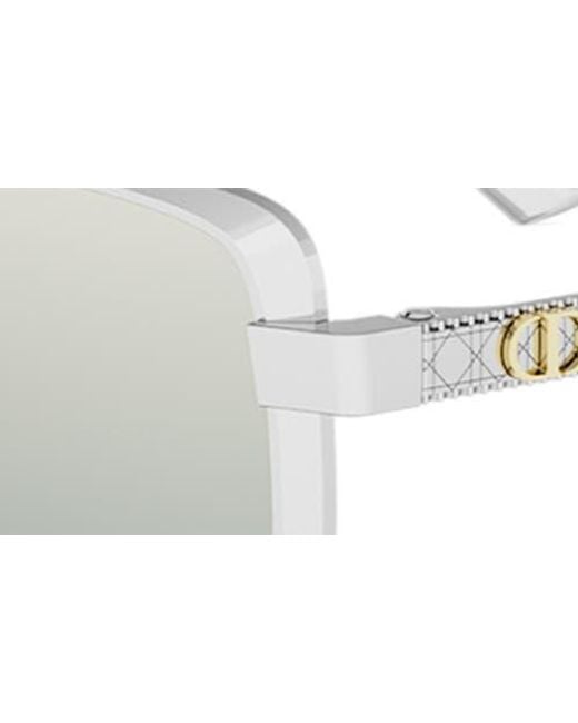 Dior Gray Cannage S2U Rectangular Sunglasses