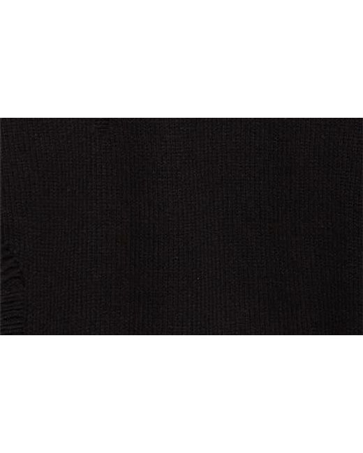 Yohji Yamamoto Black Distressed Wool Crewneck Sweater for men
