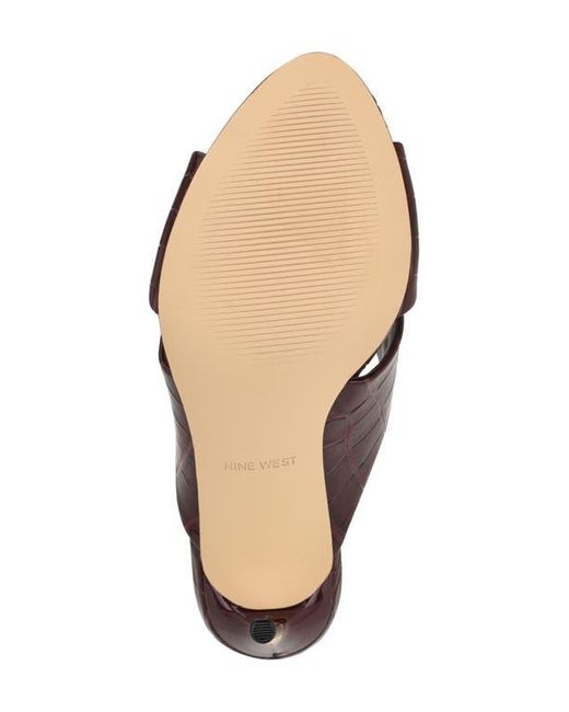 Nine West Purple Sancie Croc Embossed Stiletto Sandal