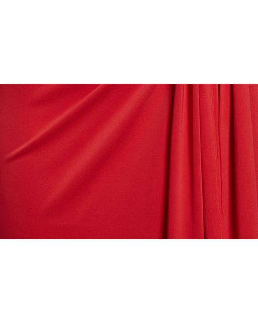 Cinq À Sept Red Joelene Knot Front Long Sleeve Knit Minidress