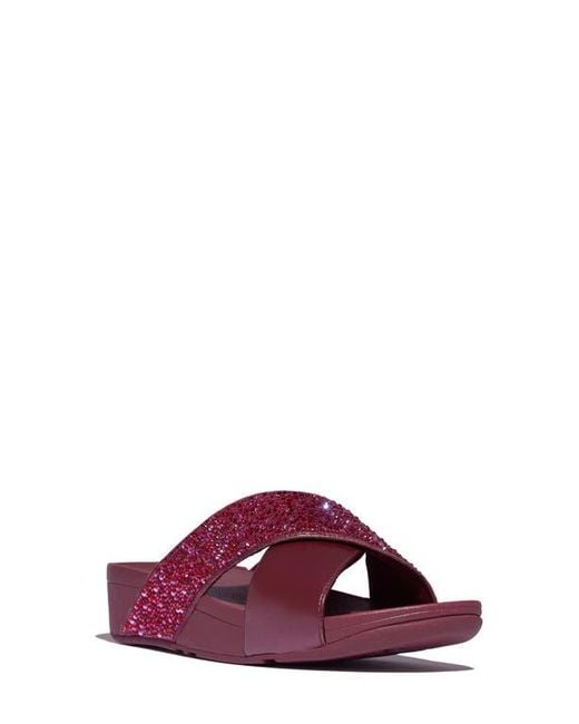 Fitflop Purple Lulu Crystal Embellished Slide Sandal