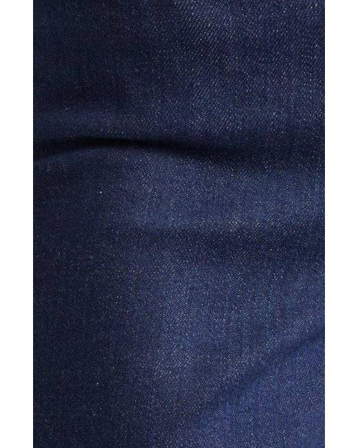 L'Agence Blue Ruth Raw Hem Straight Leg Jeans