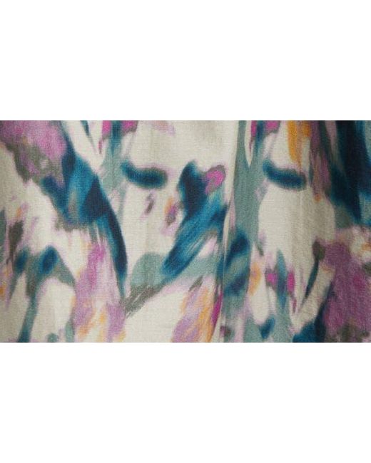 Nordstrom Green Print Cotton & Silk Maxi Skirt