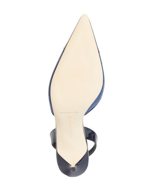 Manolo Blahnik Blue Capsli Cap Toe Slingback Pump