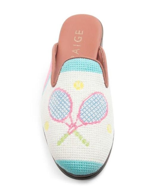 PAIGE White Needlepoint Mule