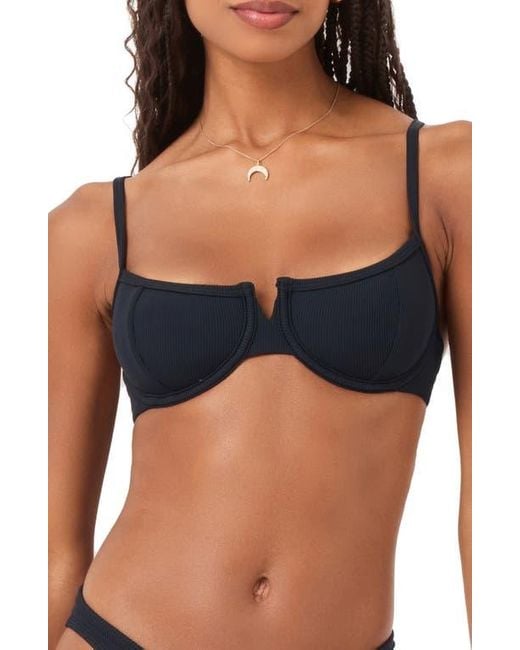 LSPACE Black Hunter Underwire Bikini Top