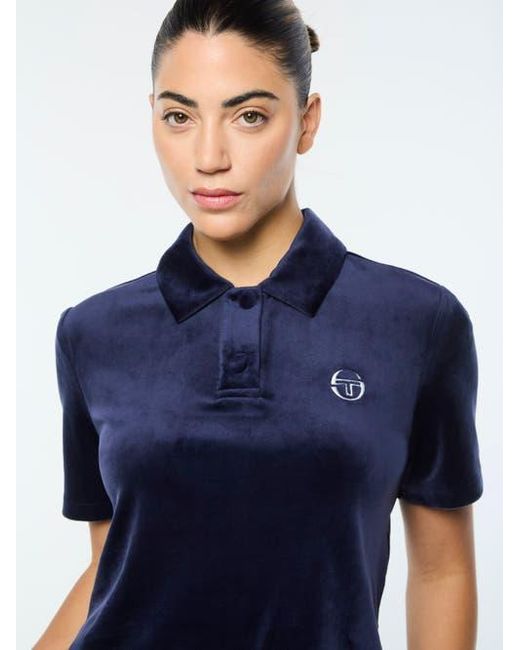 Sergio Tacchini Blue Adele Velour Polo