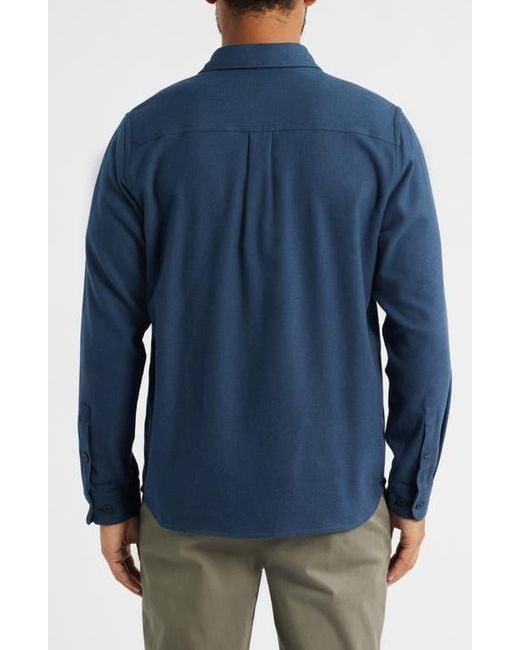 Free Fly Blue Seawool Flannel Button-Up Shirt for men