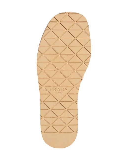 Prada Natural Raffia Platform Slide Sandal