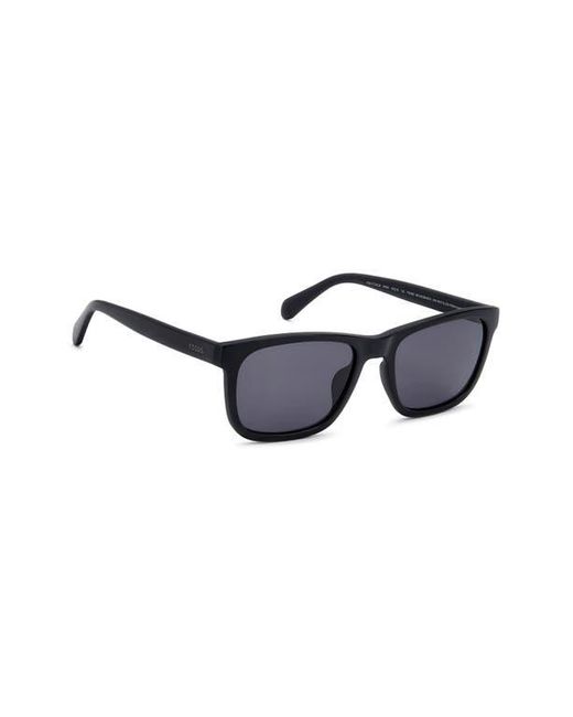 Fossil Blue 56Mm Rectangular Sunglasses for men