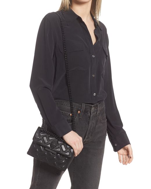 Kurt Geiger Black Kensington Leather Mini Crossbody Bag