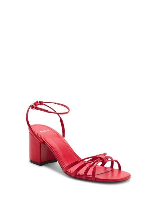 Mango Red Ankle Strap Sandal