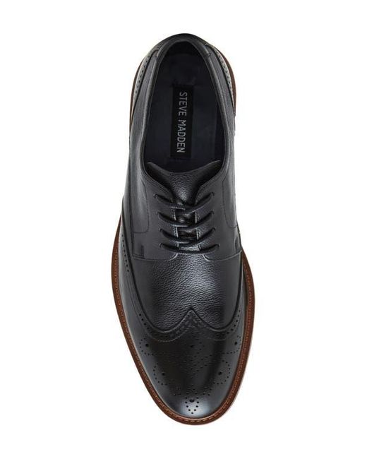 Steve Madden Black Acari Wingtip Derby for men