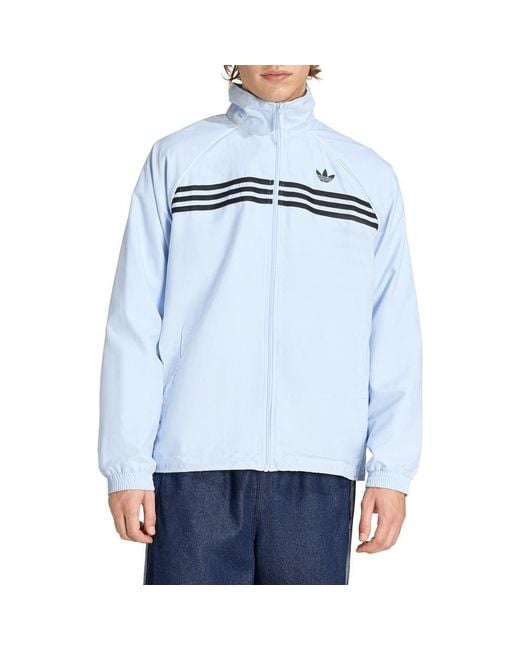 Adidas Blue Chest Stripes Track Jacket for men
