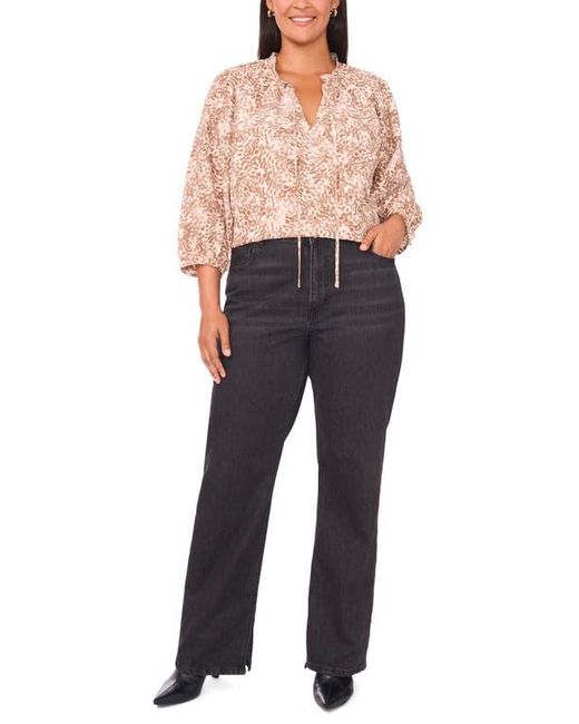 Vince Camuto Natural Split Neck Peasant Top
