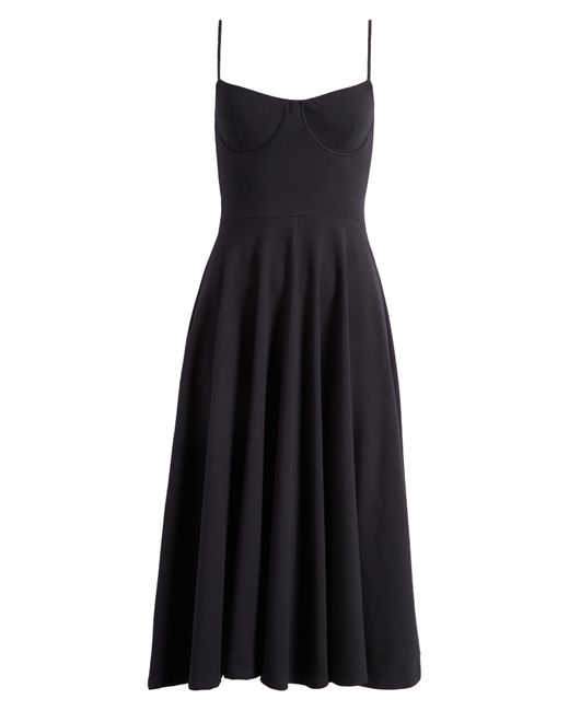 Reformation Black Serene Knit Organic Cotton Blend Midi Dress