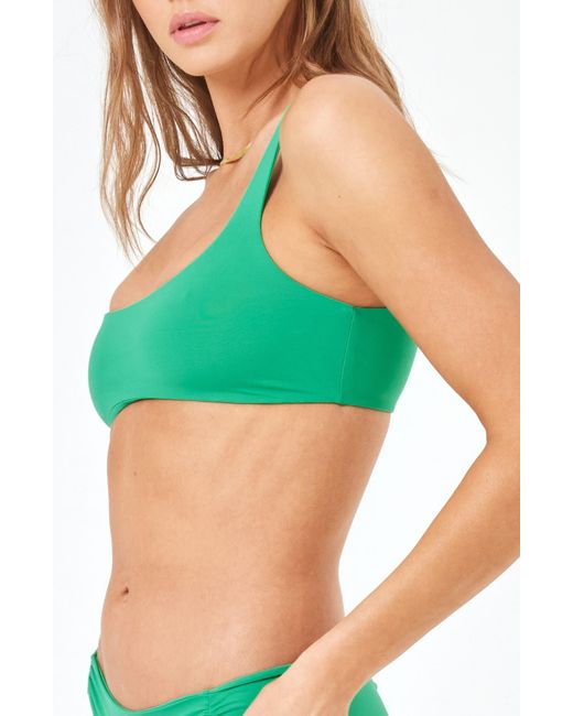 L*Space Green Scoop Neck Bikini Top