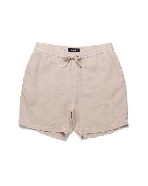 Mavi Natural Linen Drawstring Shorts for men