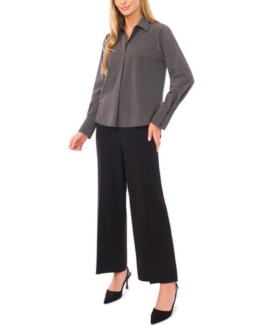 Halogen® Gray Button-Up Woven Shirt