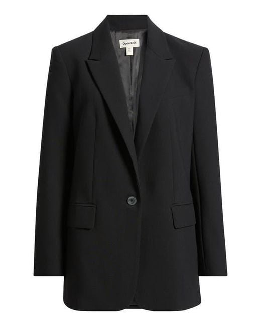 Open Edit Black Icon Twill Relaxed Blazer
