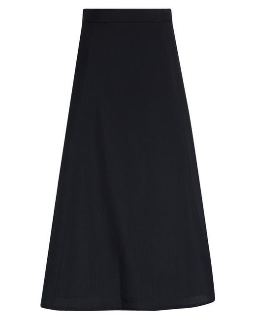 Thom Browne Blue Wool Blend A-Line Midi Skirt