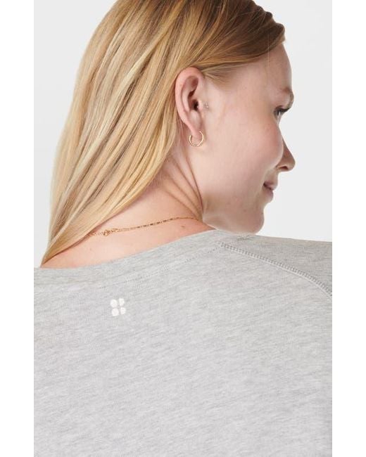 Sweaty Betty Gray After Class Organic Cotton Blend Longline Sweatshirt