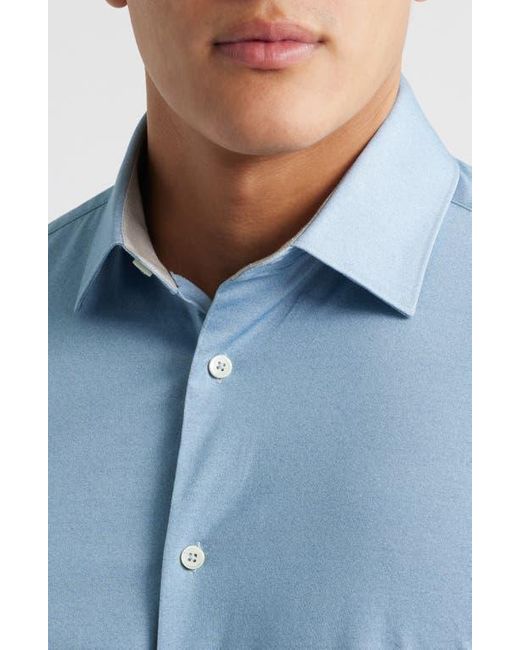 Bugatchi Blue Jimmy Ooohcotton Solid Button-Up Shirt for men