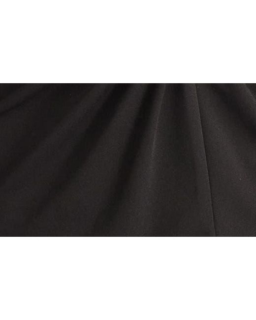 Tadashi Shoji Black Bow Pleated Crepe Dress