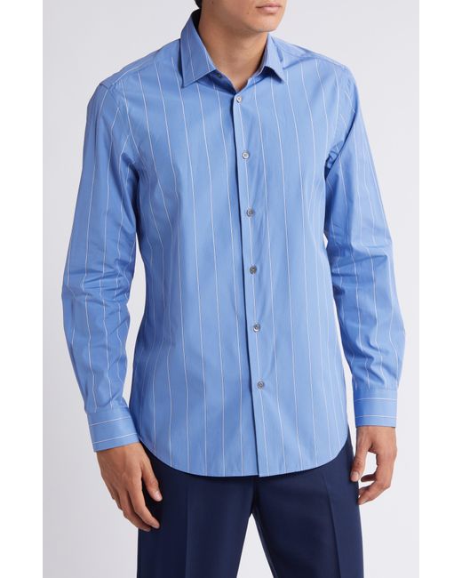 Paul Smith Blue Tailored Fit Stripe Dress Shirt for men