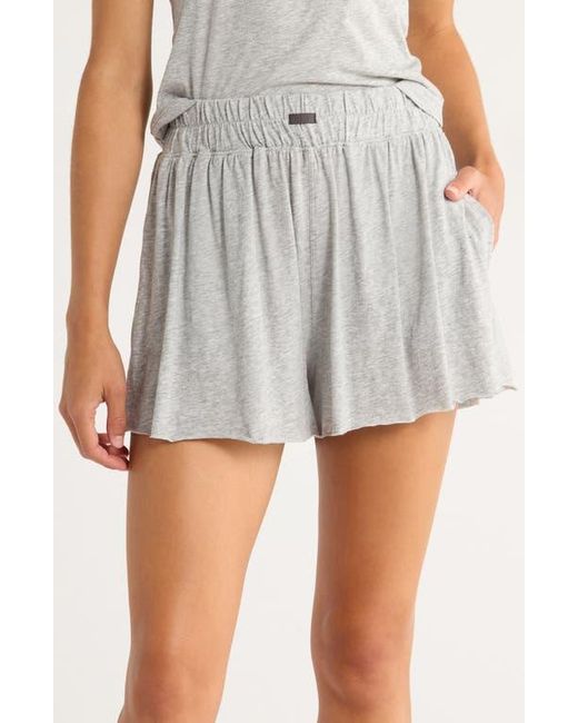 Lunya Gray Organic Pima Cotton Sleep Shorts