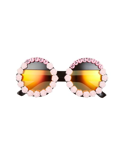Rad & Refined Pink Rad + Refined Wifey Material 50mm Polarized Round Sunglasses