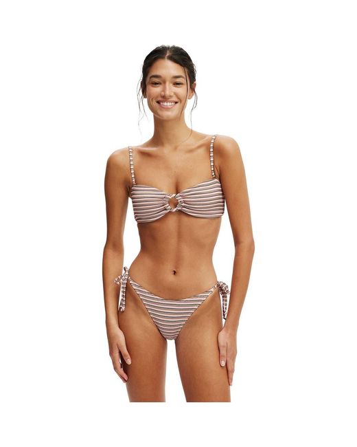 Cotton On Brown Ring Front Bandeau Bikini Top