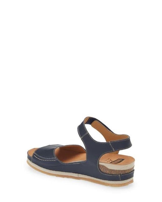 On Foot Blue Platform Sandal