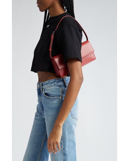 Off-White c/o Virgil Abloh Red Jitney 1.0 Leather Shoulder Bag
