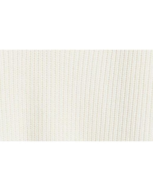 Caslon Blue Johnny Collar Cotton & Wool Sweater