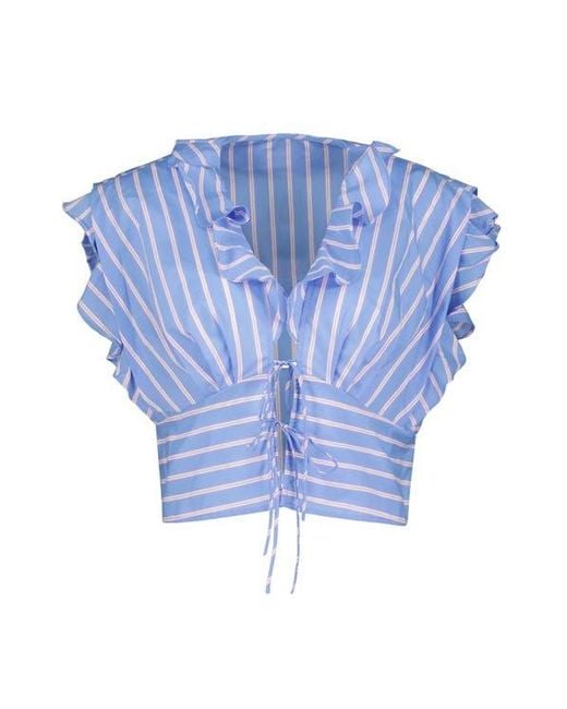 Bishop + Young Blue Raphael Ruffle Top