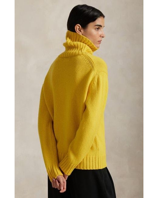 Polo Ralph Lauren Yellow Big Pony Turtleneck Wool Sweater